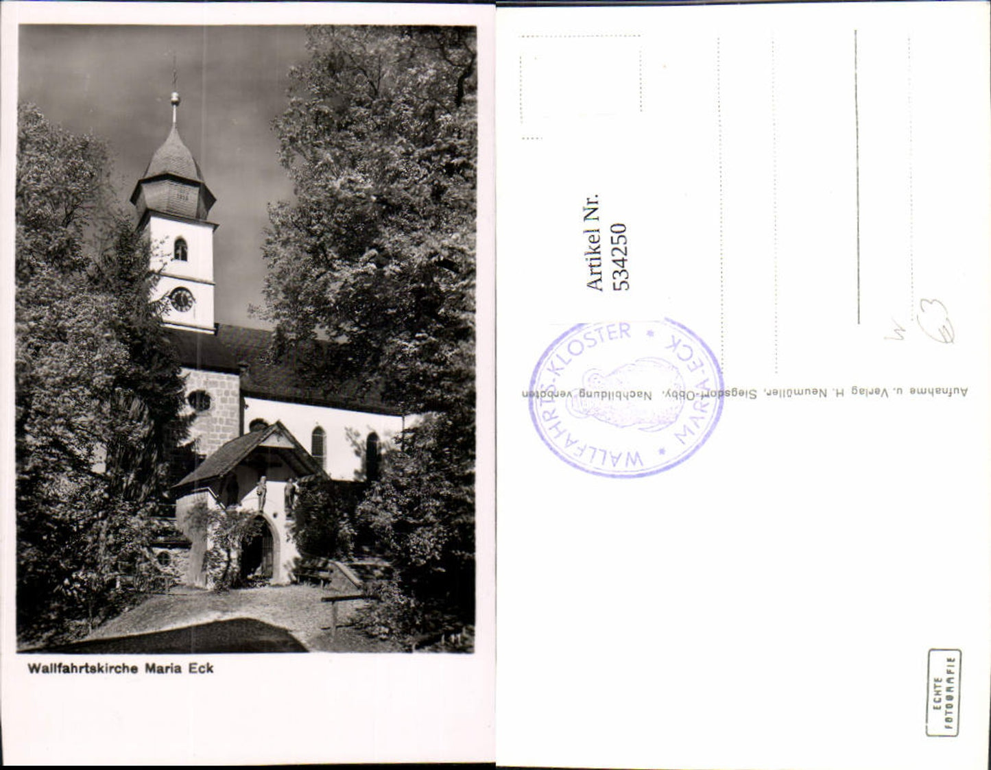 534250, Photo Ak Siegsdorf Maria Eck Pilgrimage Church