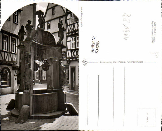 534285, Photo AK Wertheim am Main Engelsbrunnen Fountain