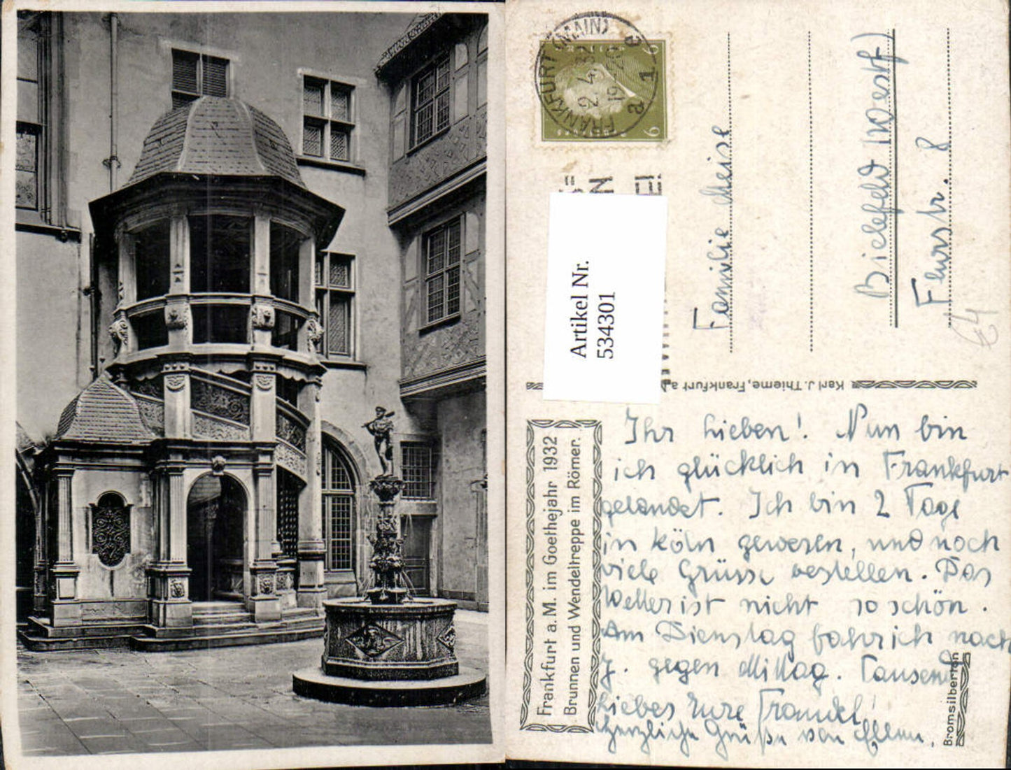 534301,Frankfurt a. Main Brunnen u. Wendeltreppe im Römer