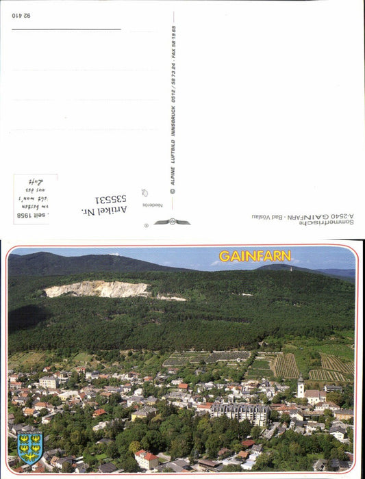 535531,Fliegeraufnahme Gainfarn Bad Vöslau pub Alpine 92410