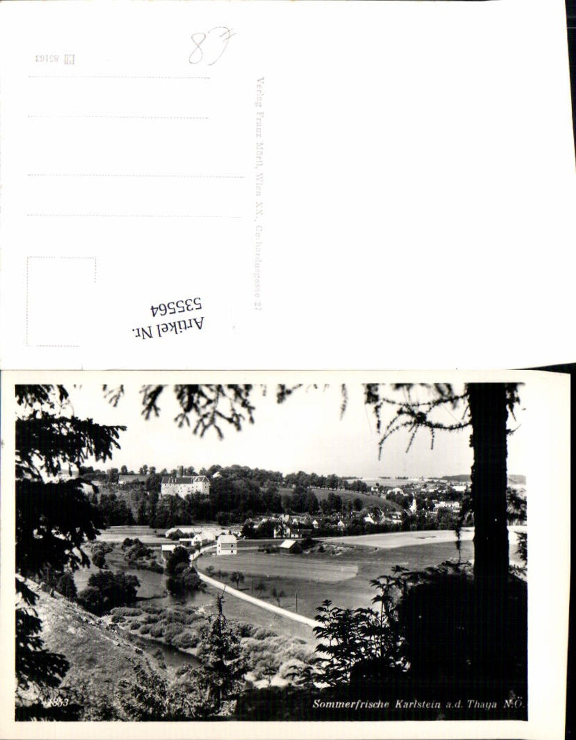 535564, rare photo postcard Karlstein an der Thaya Schladenbach