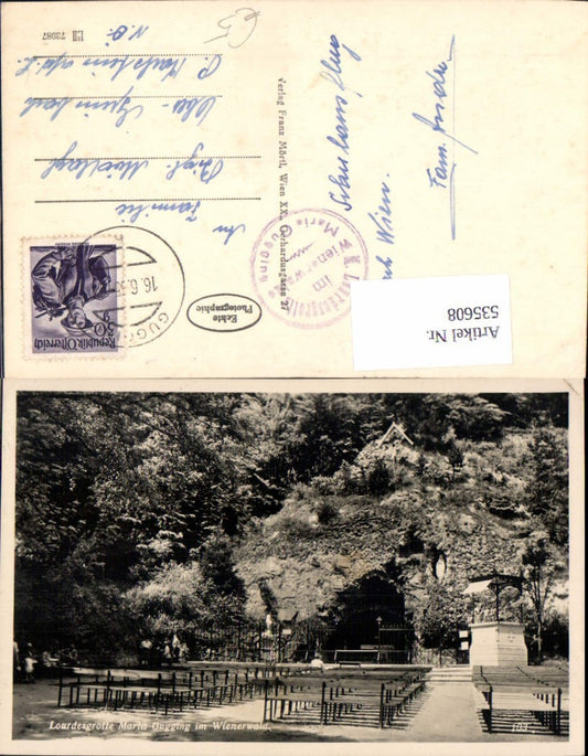 535608,Foto-AK Lourdesgrotte Maria Gugging im Wienerwald Klosterneuburg