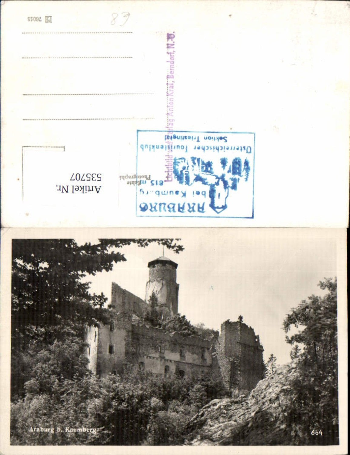 535707,tolle Foto-AK Araburg bei Kaumberg