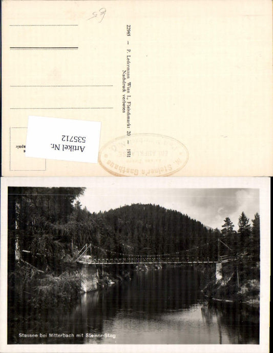 535712,tolle Foto-AK Mitterbach Staussee Steg Annaberg Josefsberg pub Ledermann 22945