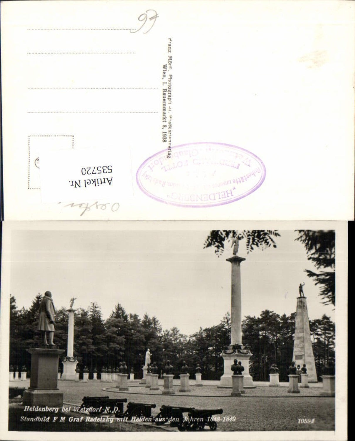 535720,Heldenberg bei Wetzdorf Standbild Graf Radetzky Glaubendorf