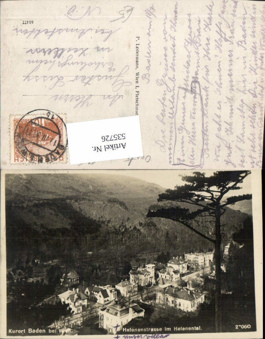 535726,tolle Foto-AK Baden b. Wien Helenental Villen Villenstrasse