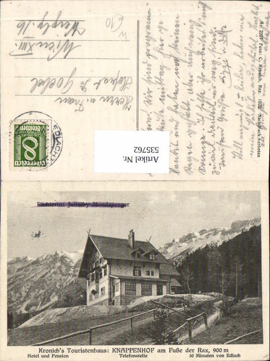 535762,Knappenhof Gasthaus b. Edlach Reichenau