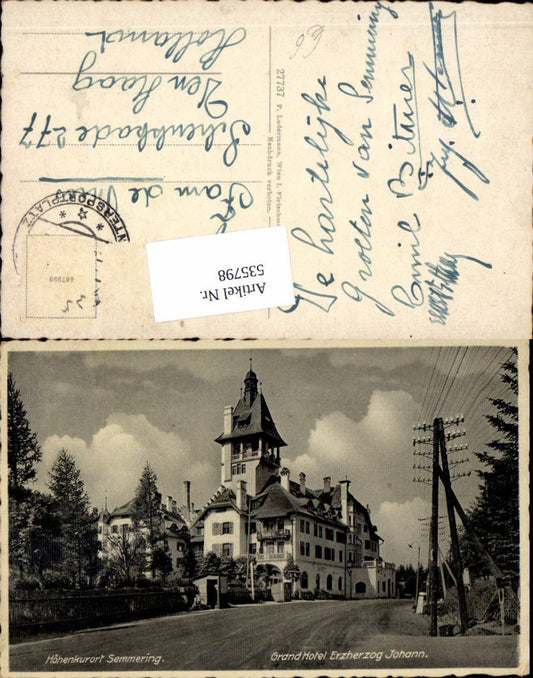 535798,Semmering Grand Hotel Erzherzog Johann pub Ledermann 27737