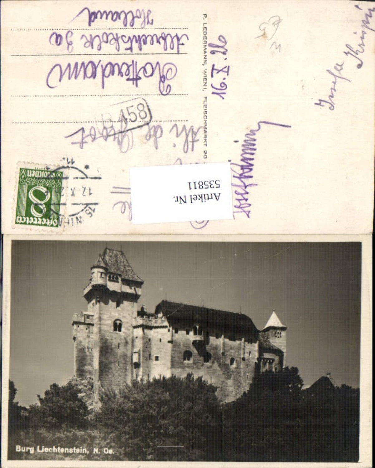 535811,tolle Foto-AK Burg Liechtenstein bei Maria Enzersdorf