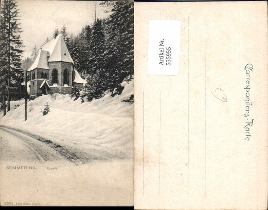 535955,tolle AK Semmering Kapelle pub Louis Glaser