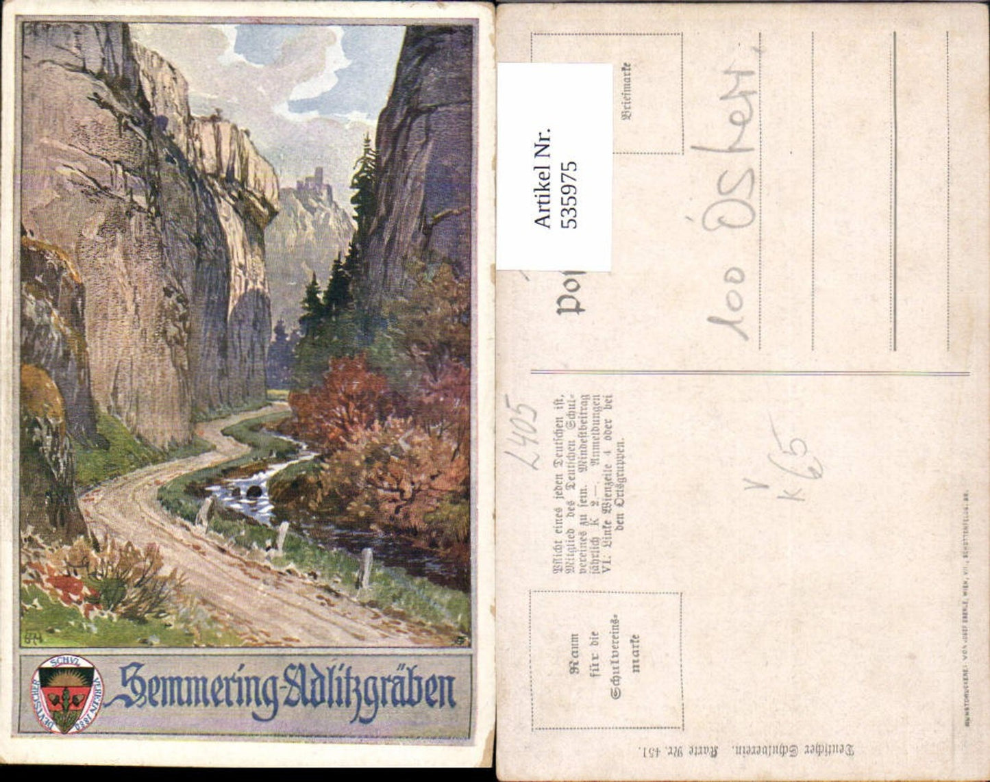 535975,Semmering Adlitzgräben pub Deutscher Schulverein 451