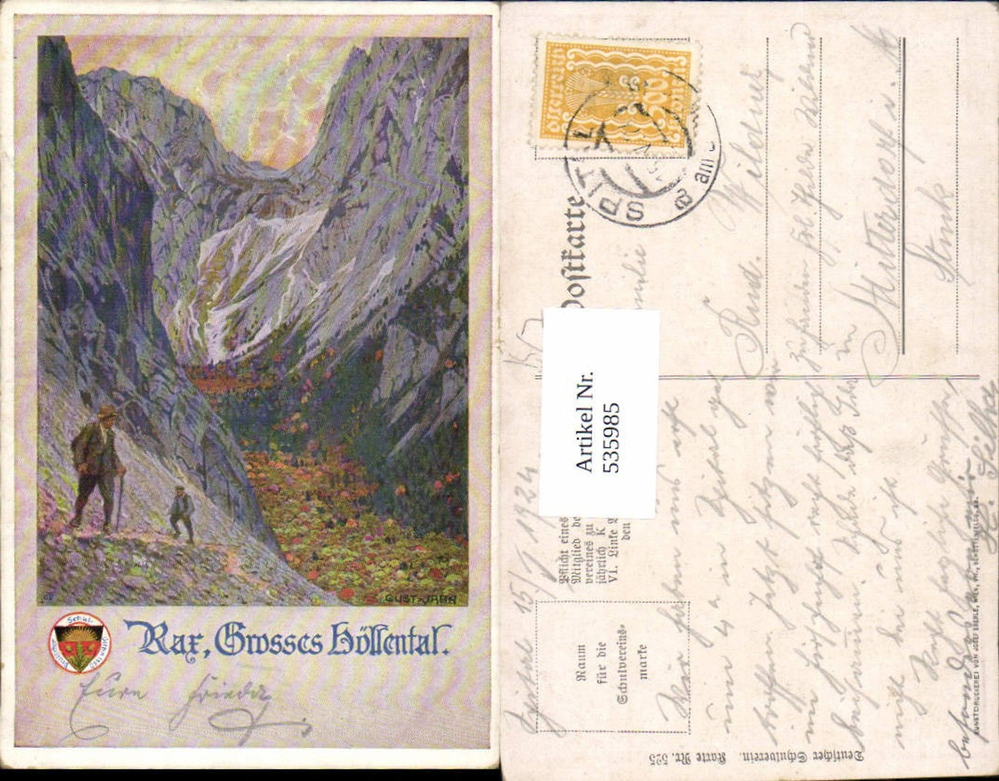 535985,Rax Grosses Höllental Bergsteiger Prein Breitenstein pub Schulverein 525