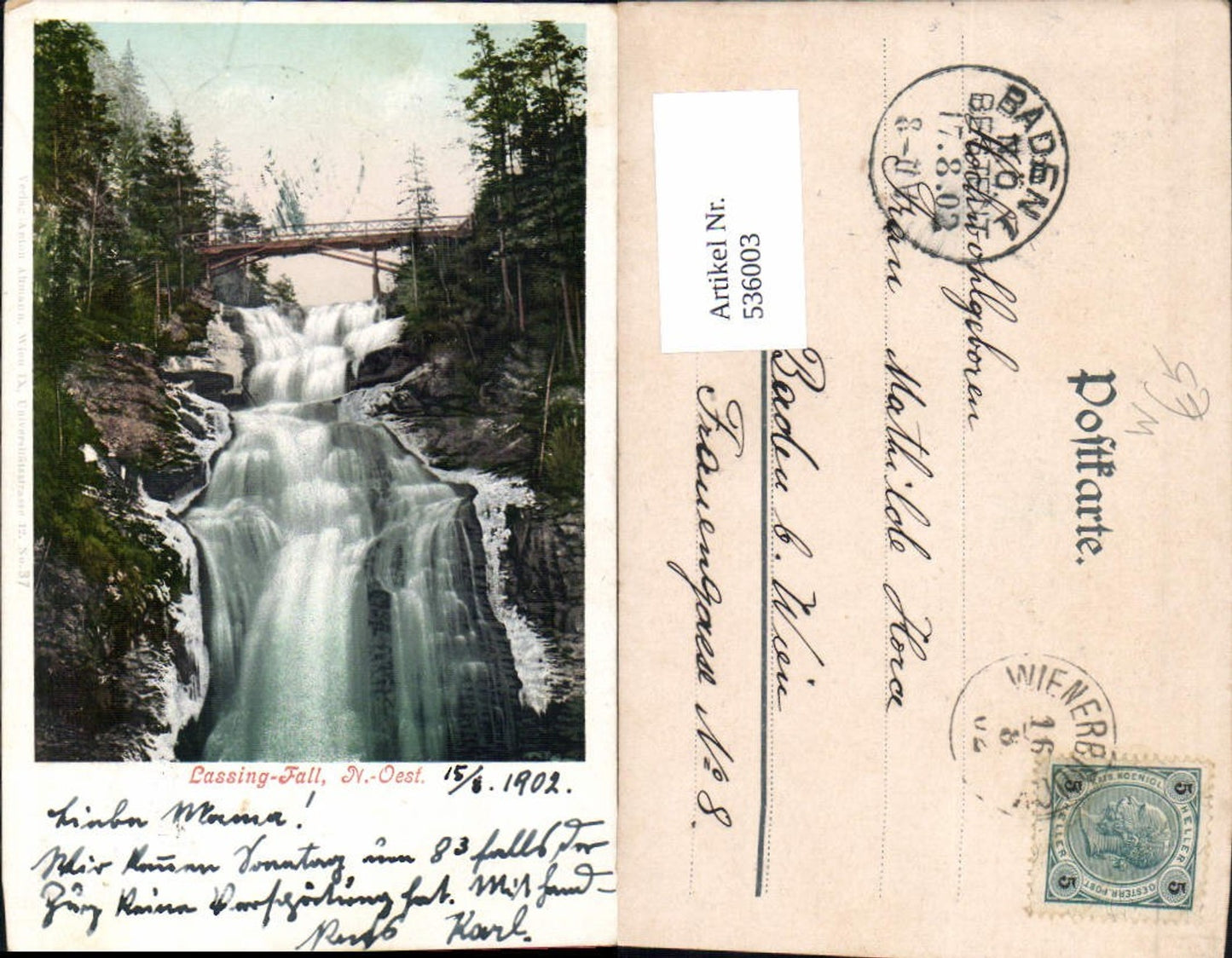 536003,Lassingfall bei Gaming Kienberg Tormäuer Ötschergräben