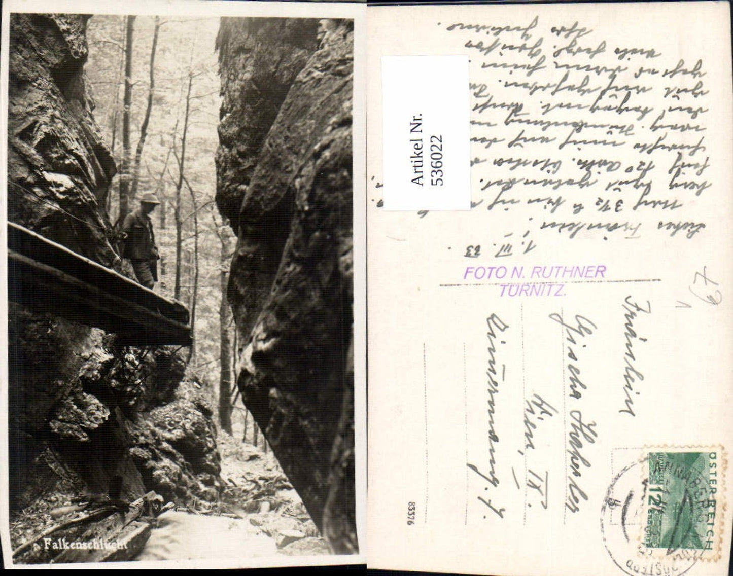 536022,Foto-AK Falkenschlucht b. Türnitz Annaberg pub Ruthner N.