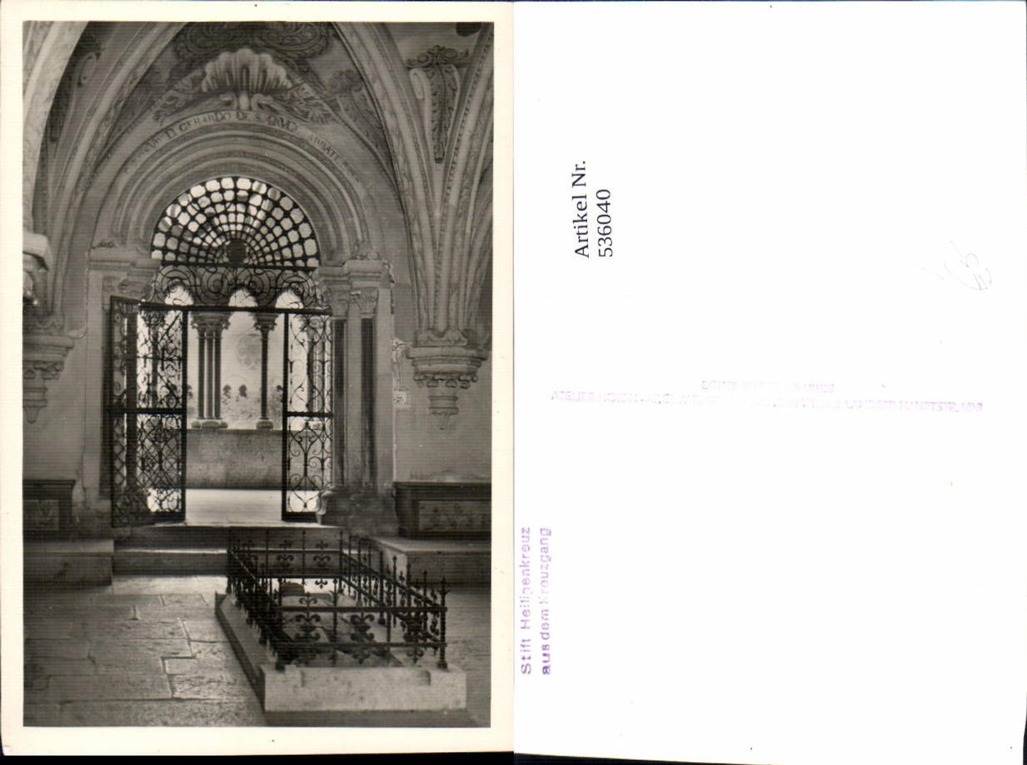 536040,Stift Heiligenkreuz Gitter Tor pub Brühlmeyer