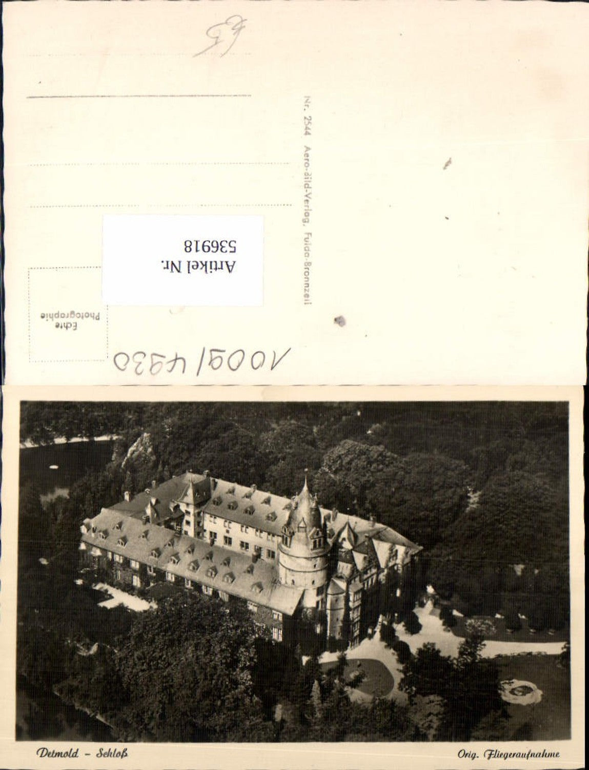 536918,seltene Fliegeraufnahme Detmold