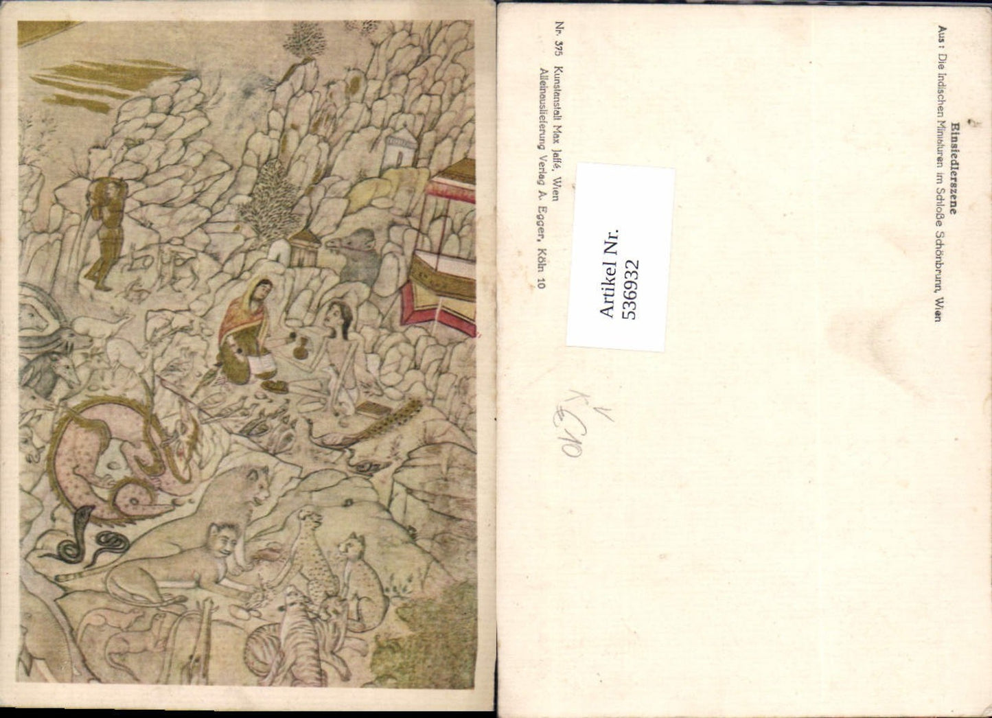536932,Max Jaffe Wien Einsiedlerszene Indische Miniaturen Schönbrunn