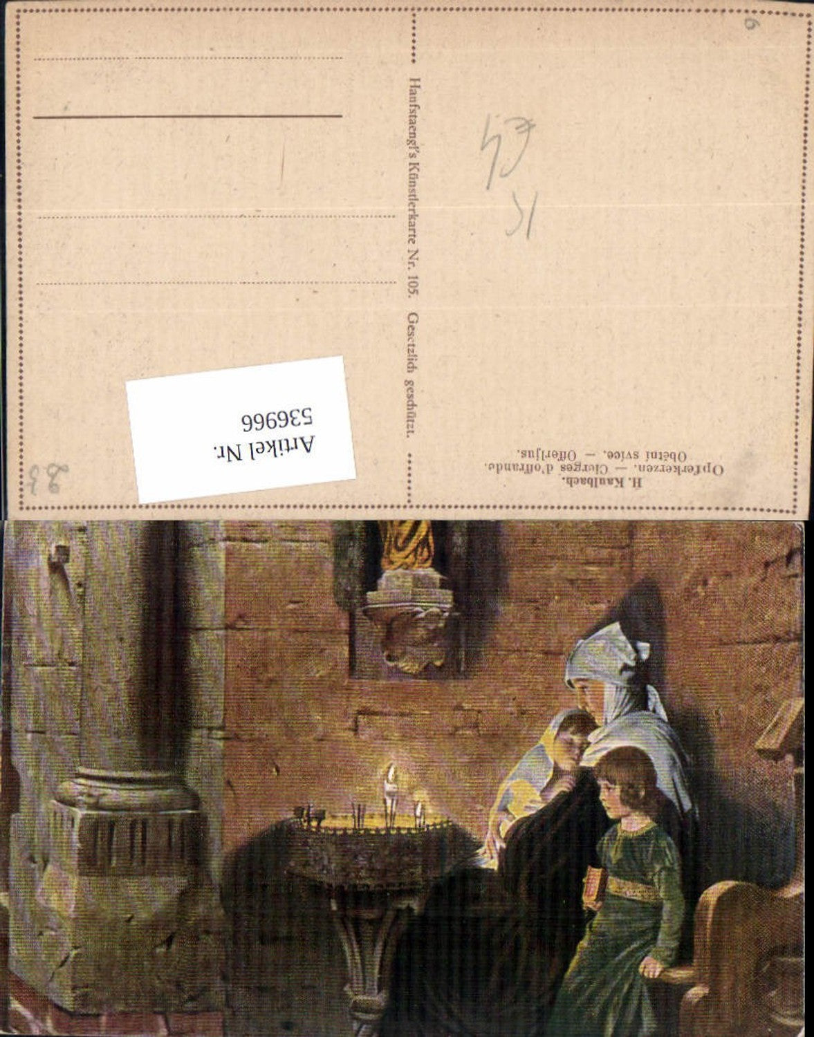536966,Künstler AK Hans Kaulbach Opferkerzen Nonne Kinder pub Hanfstängel