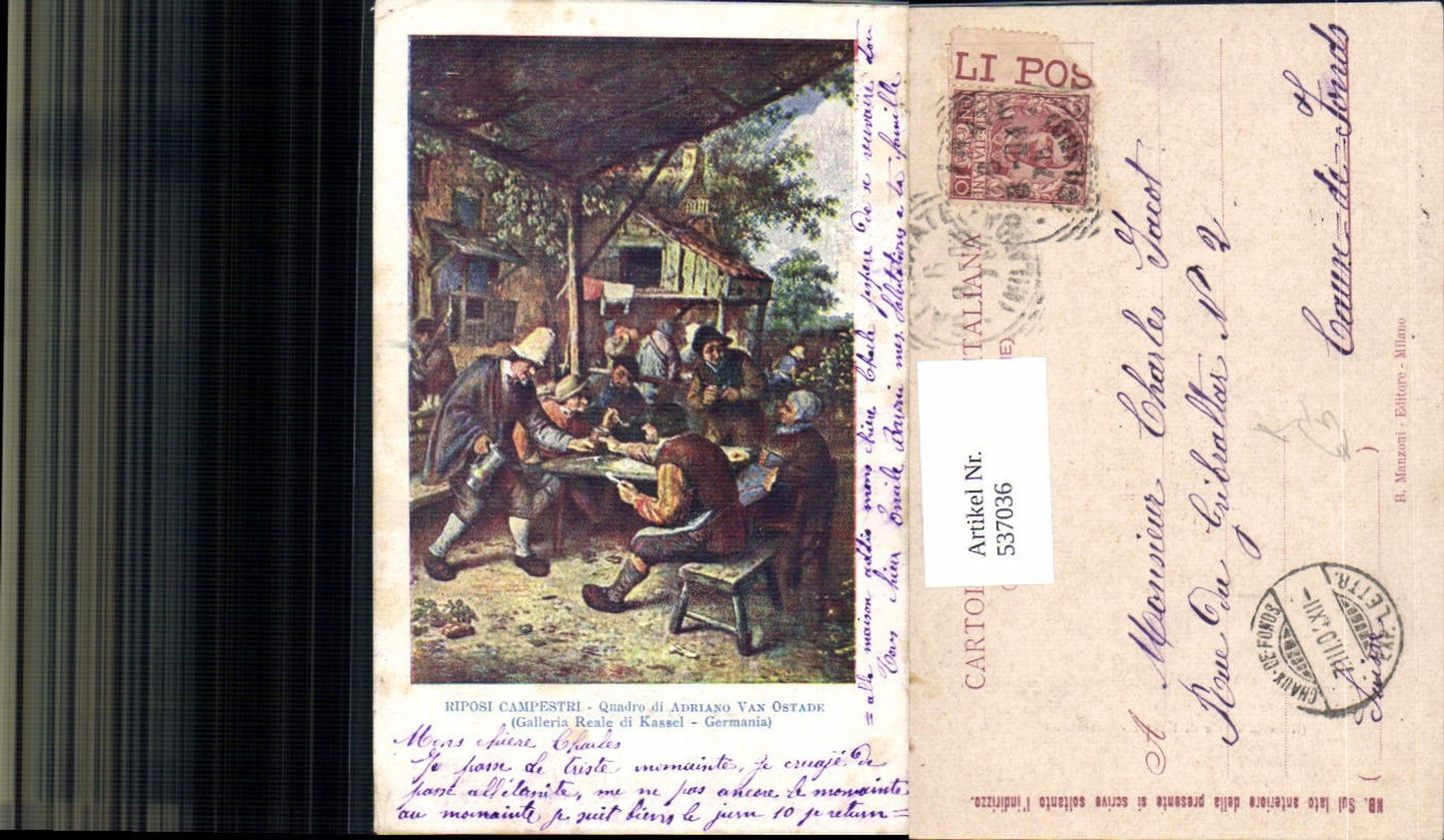 537036,Künstler AK Riposi Campestri Quadro di Adriano Van Ostade Gesellige Runde