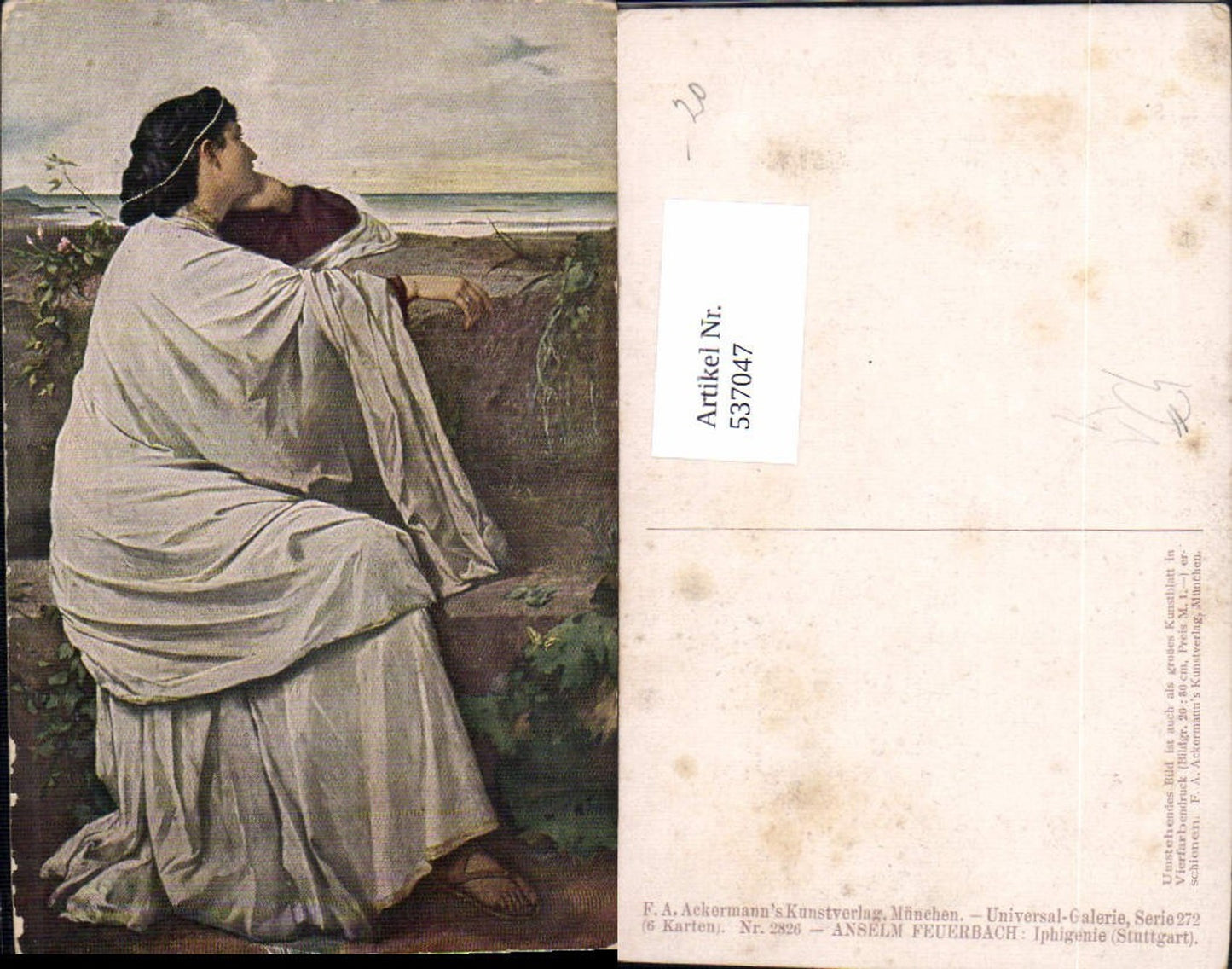 537047,Künstler AK Feuerbach Iphigenie Frau Portrait pub Ackermann 2826