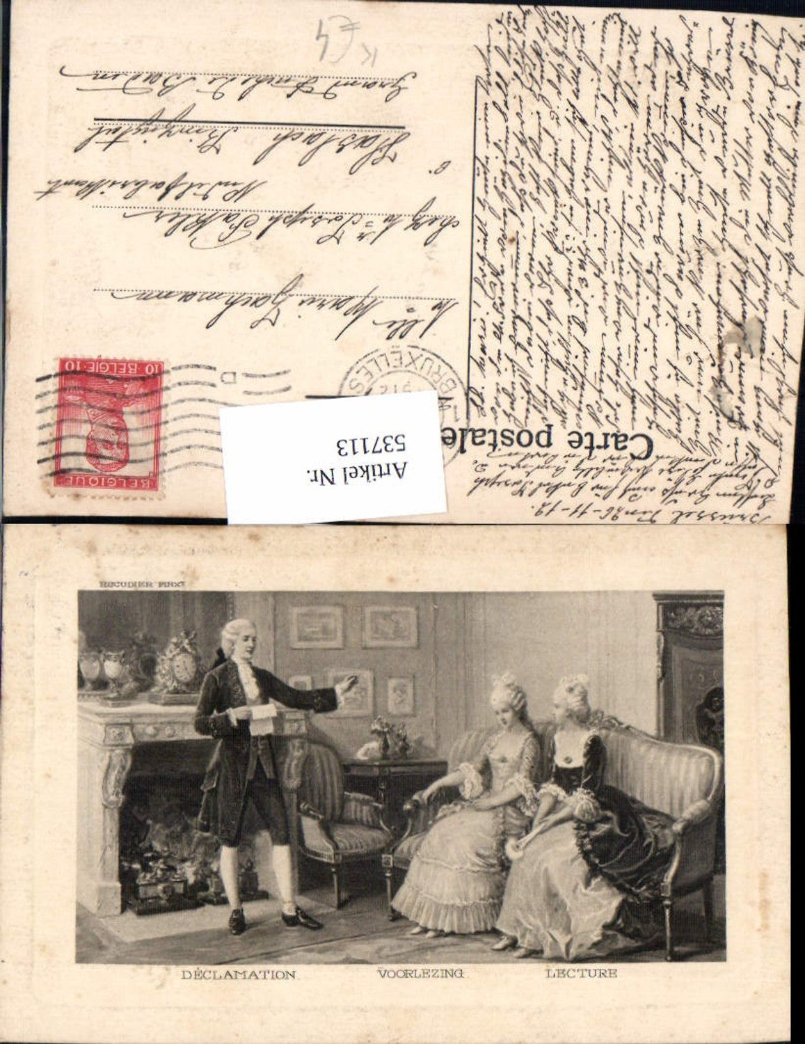 537113, Artist AK Escudier Reading Women Love Biedermeier