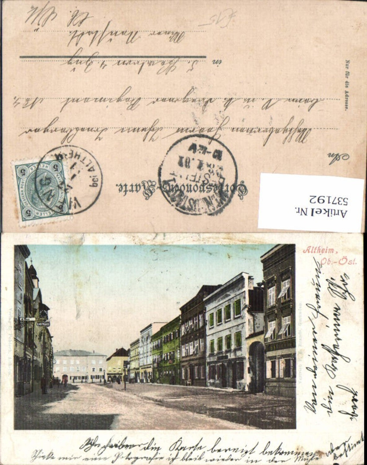 537192,tolle Lithographie Altheim bei Braunau am Inn