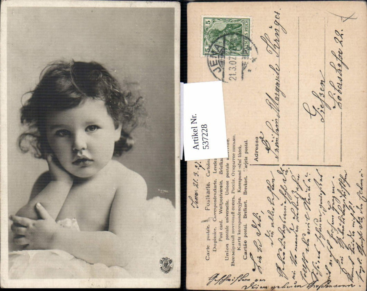 537228,tolle Foto-AK Kind Mädchen B.J. Falk New York pub NPG 253-8