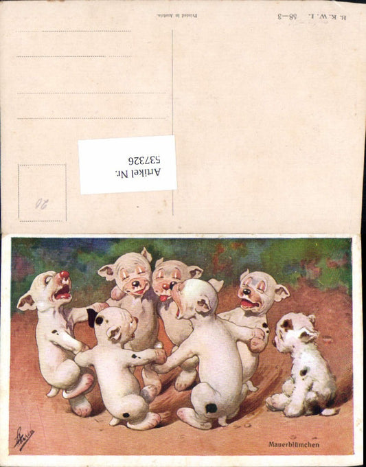 537326,tolle AK Charly Humor Hunde Tanz Mauerblümchen pub B.K.W.I 58-3