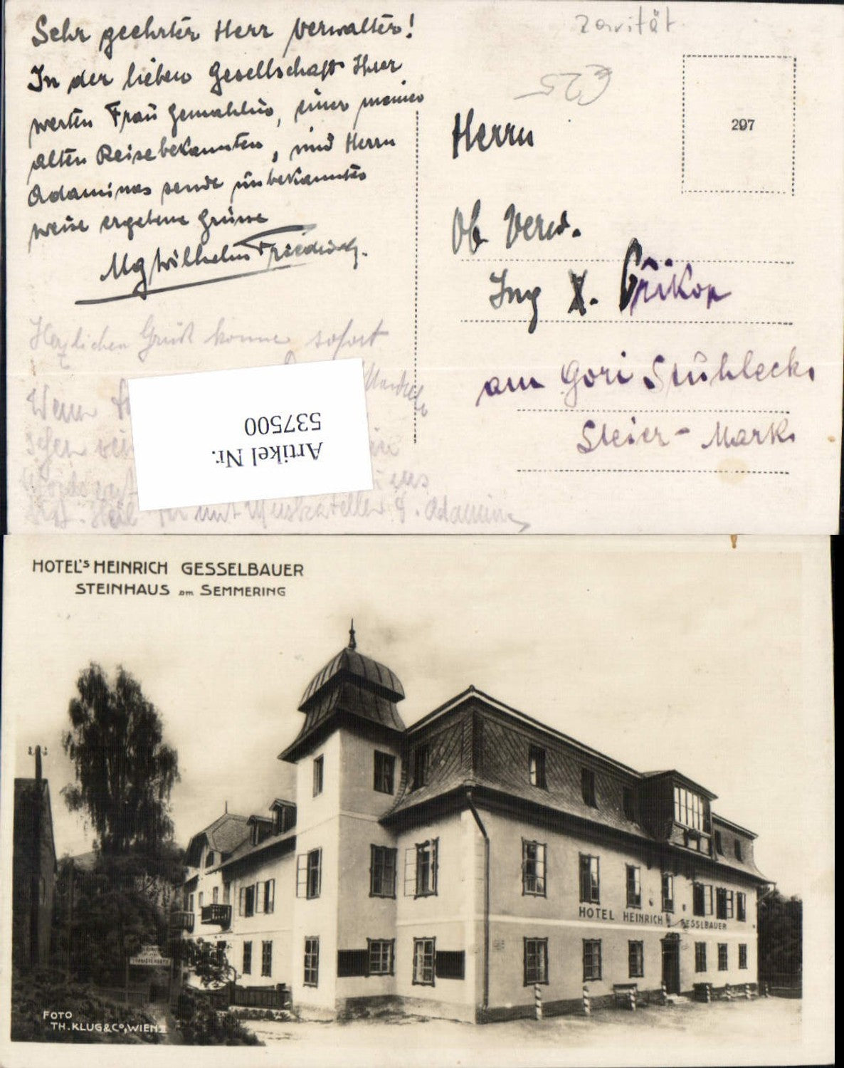 Alte Ansichtskarte – Old Postcard