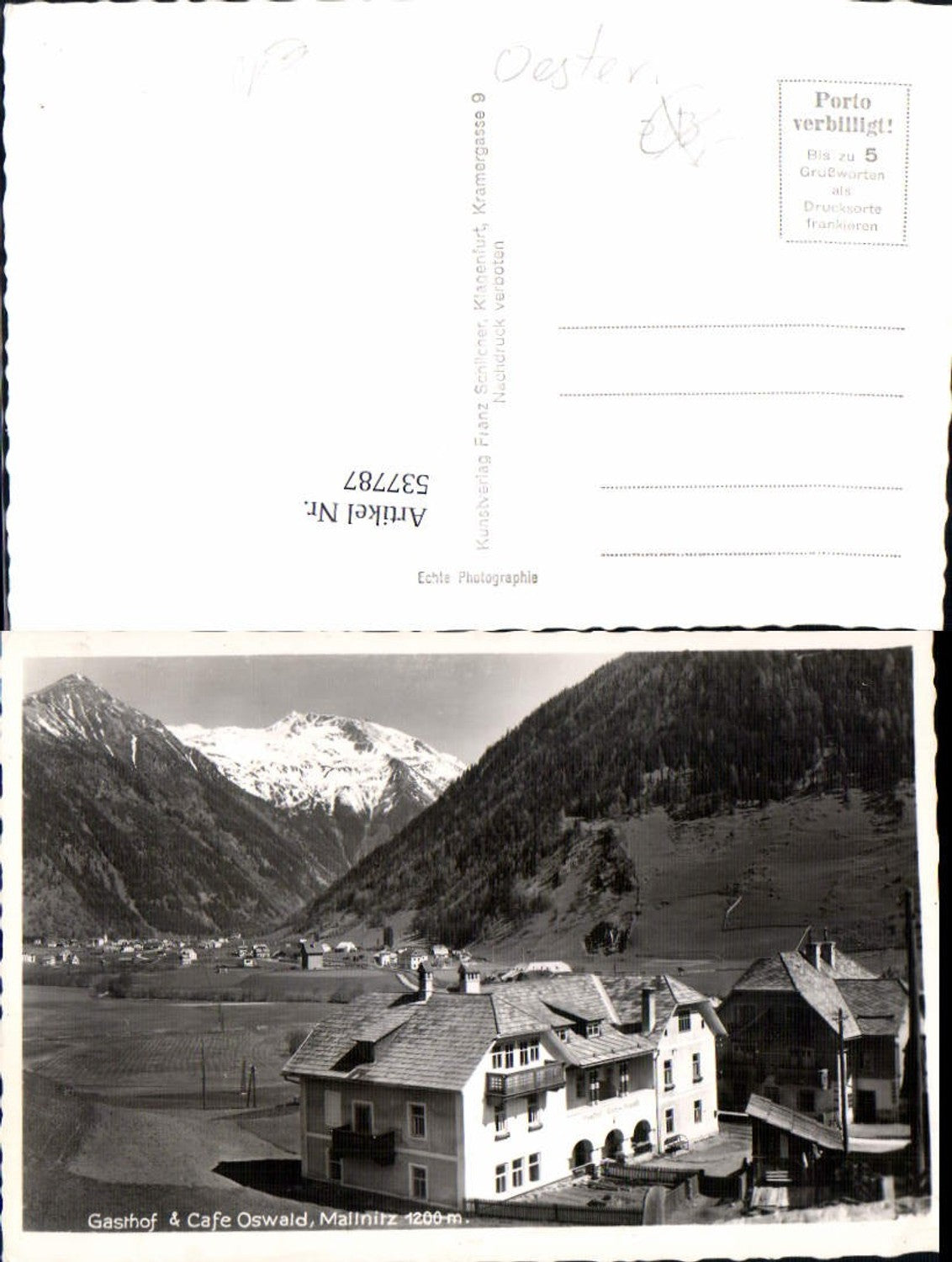 537787,Photo AK Mallnitz Gasthof Cafe Oswald