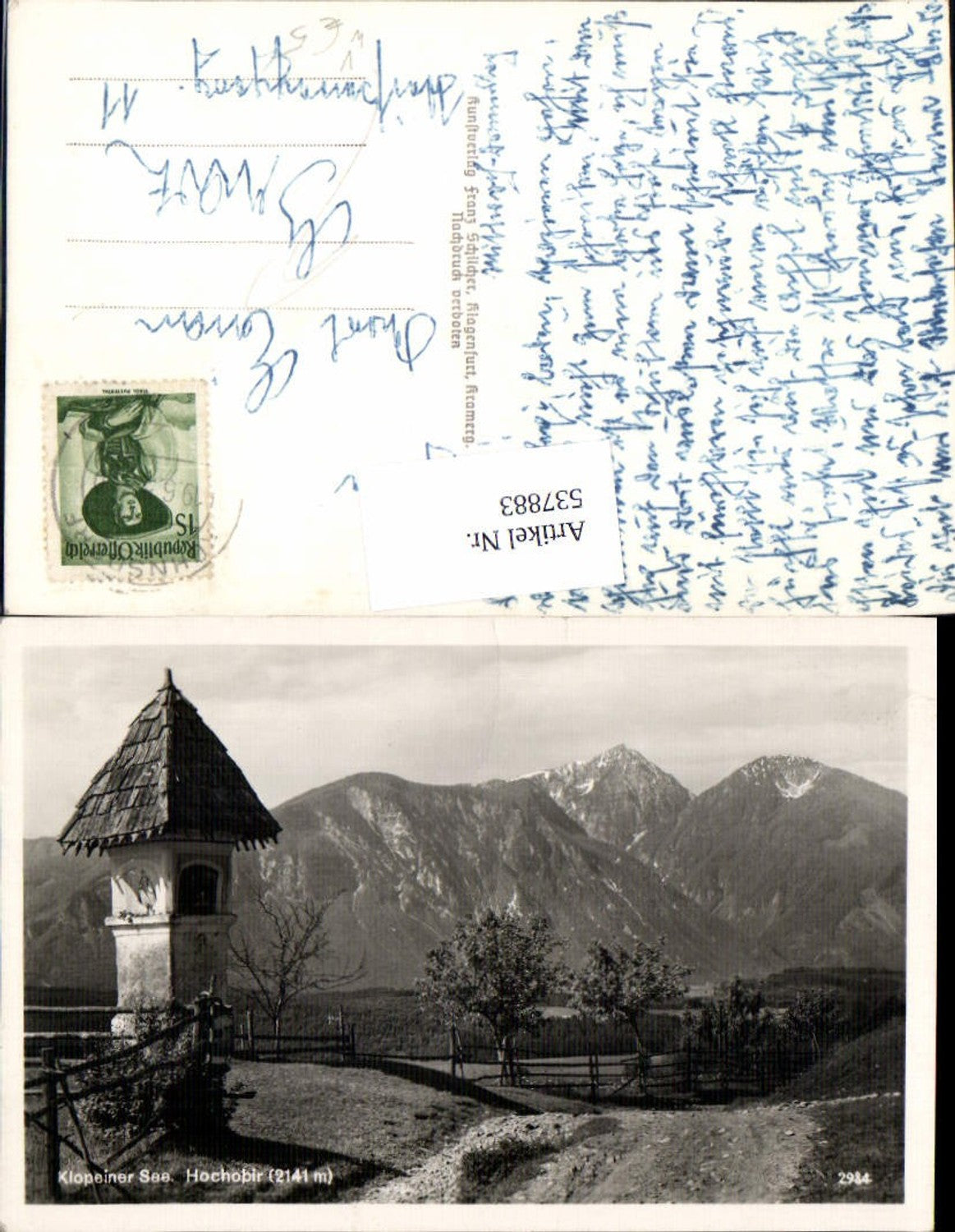 537883,tolle AK Klopeinersee Hochobir b. Kühnsdorf