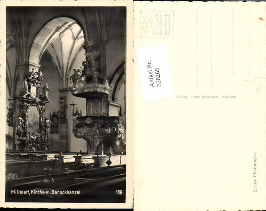 538269,Foto-AK Millstatt am See Barockkanzel Kirche
