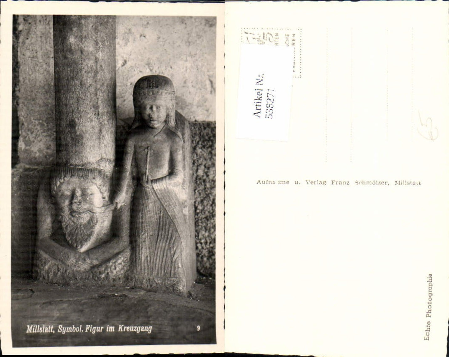 538271,Foto-AK Millstatt am See Figur im Kreuzgang pub Schmölzer 9