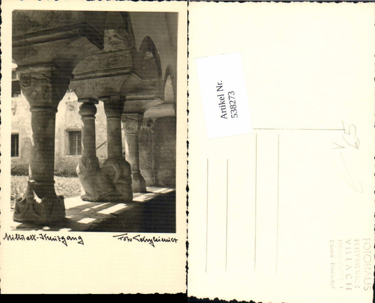 538273, great photo postcard Millstatt am See Kreuzgang pub photo Petry Kiewicz Villach