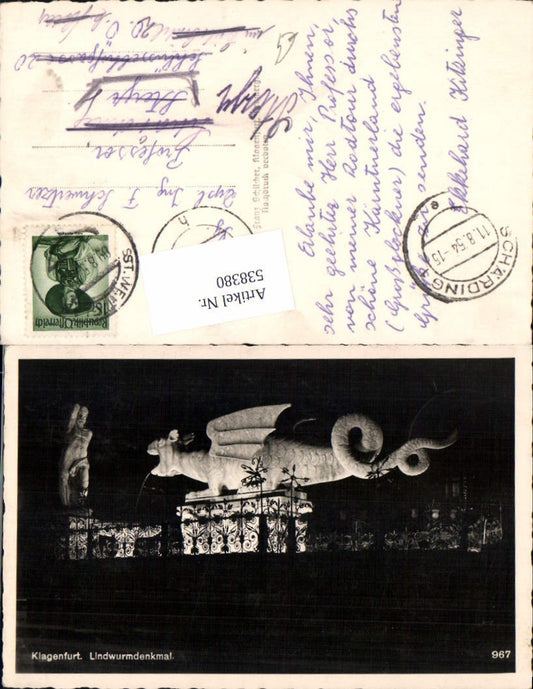 538380,Klagenfurt Lindwurm Lindwurmdenkmal