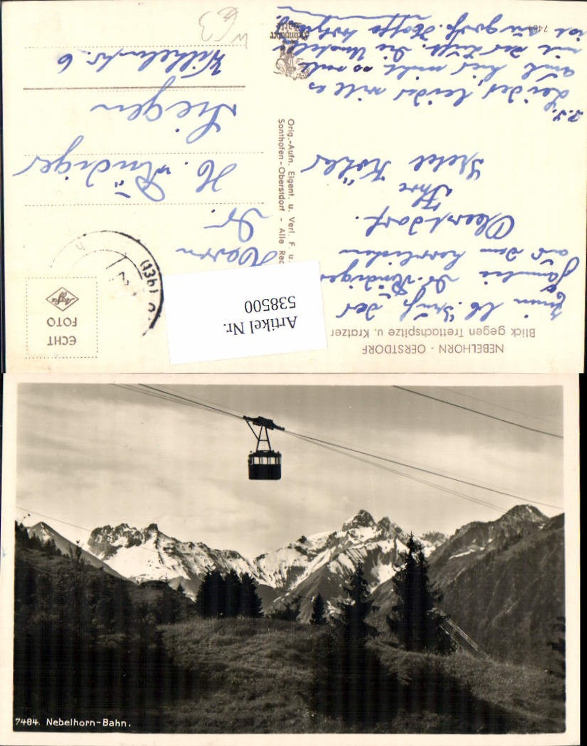 538500,Oberstdorf im Allgäu LK Oberallgäu Nebelhornbahn Gondel Nebelhorn