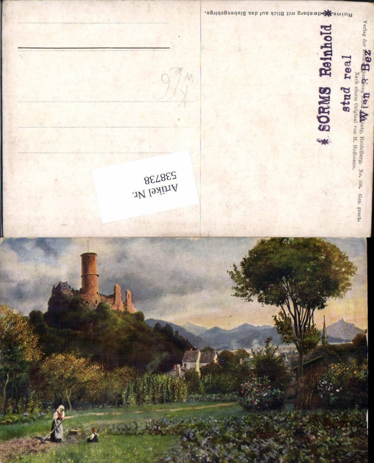 538738,Künstler AK Heinrich Hoffmann Ruine Godesberg Siebengebirge