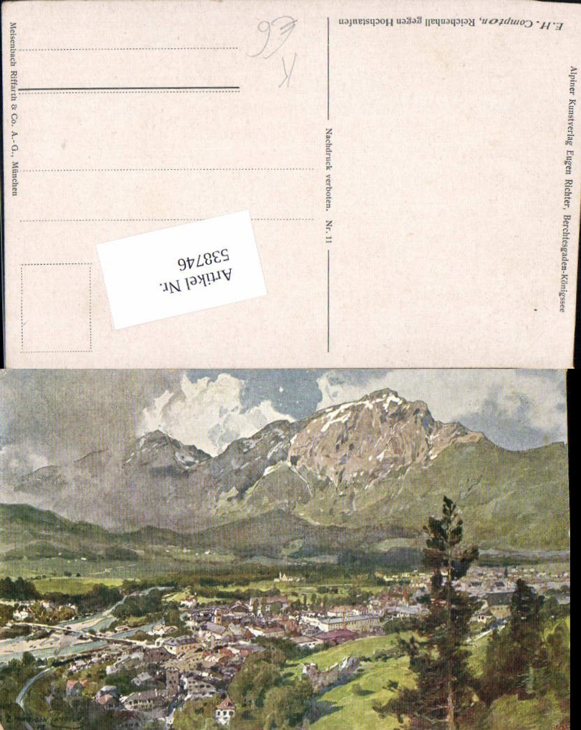 538746, great artists AK E. Harrison Compton Reichenhall Hochstaufen
