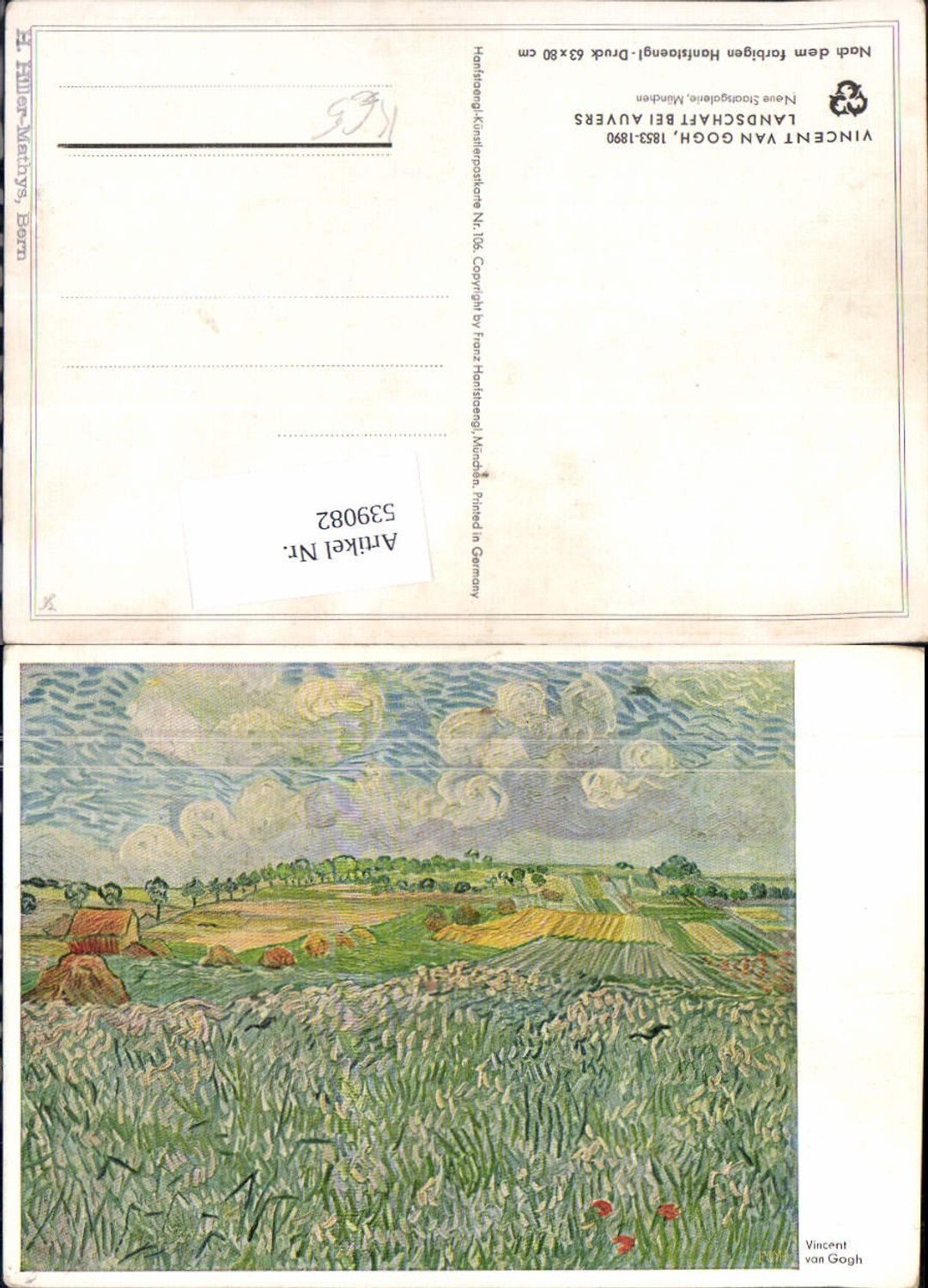 539082, Artist AK Vincent van Gogh Auvers Landscape