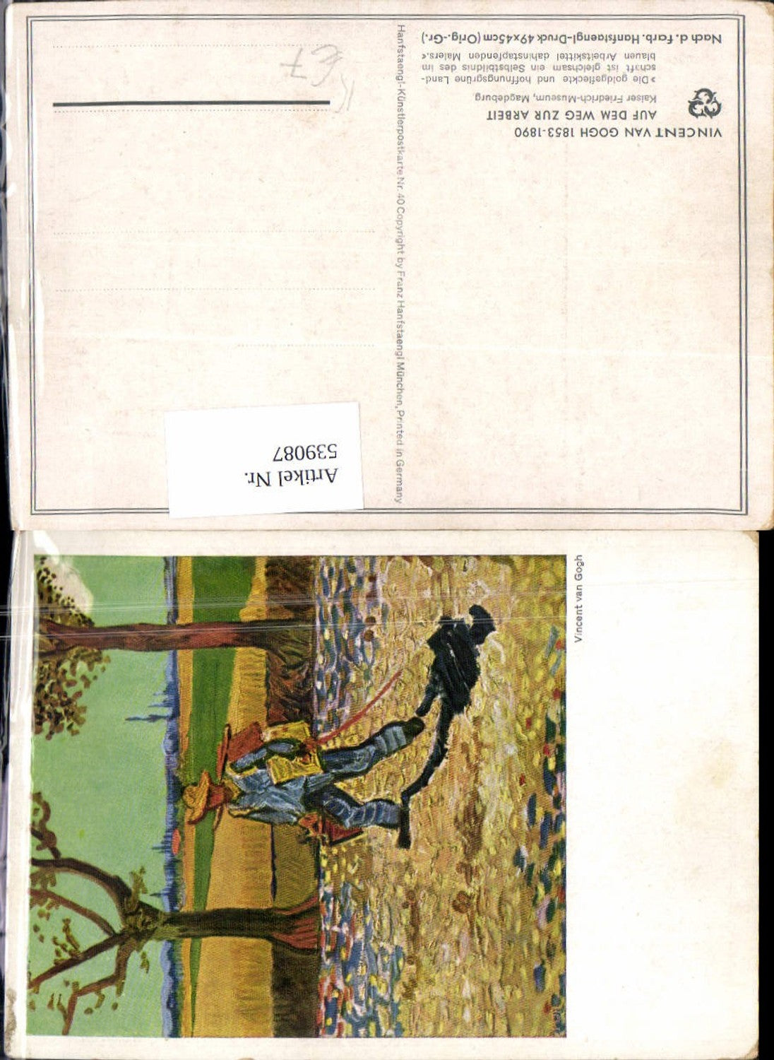 539087,Künstler AK Vincent van Gogh Auf dem Weg zur Arbeit