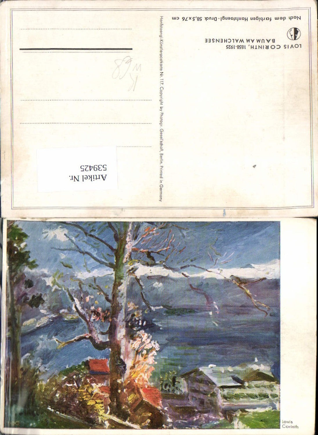 539425,seltene Künstler AK Lovis Corinth Baum am Walchensee Kochel Bad Tölz