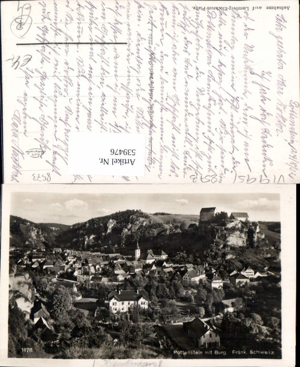539476,Pottenstein mit Burg Fränkische Schweiz