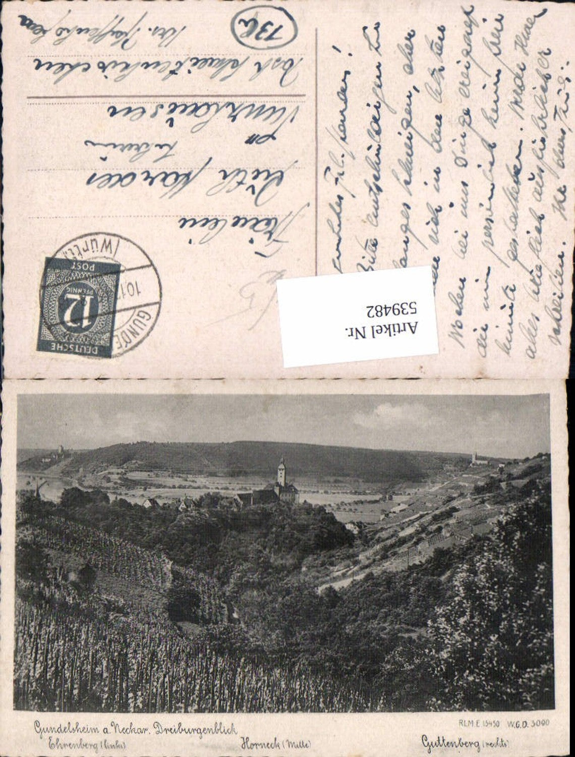 539482,Gundelsheim a. Neckar Dreiburgblick Ehrenberg Horneck Guttenberg