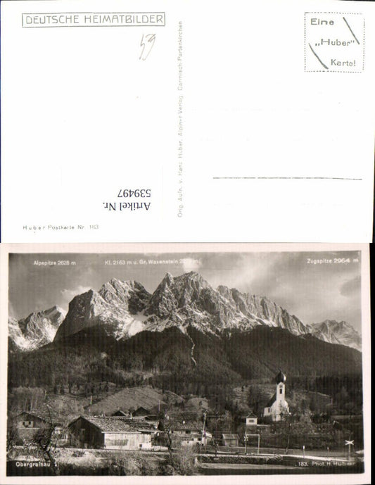 539497,Obergrainau Ansicht Kirche Zugspitze Grainau