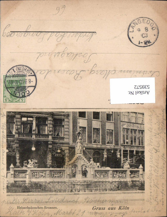 539572,Gruss aus Köln Heinzelmännchen Brunnen Restaurant Zwarg
