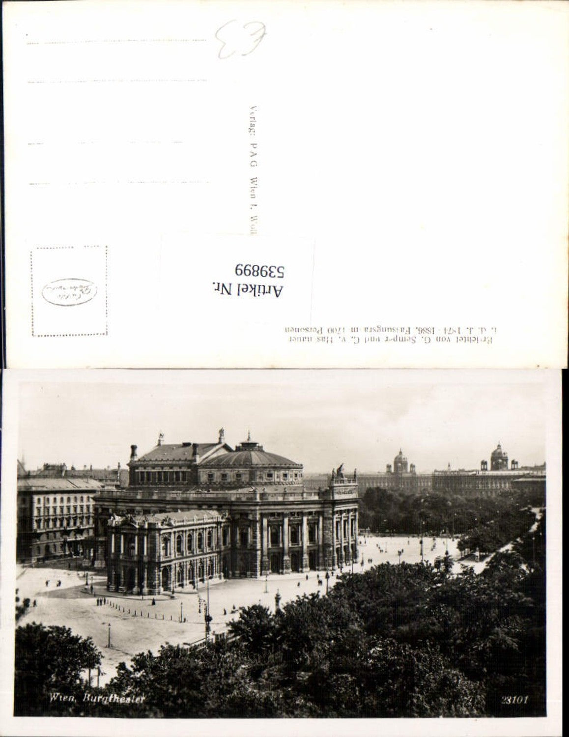 539899,Foto Ak Wien Blick Burgtheater Theater