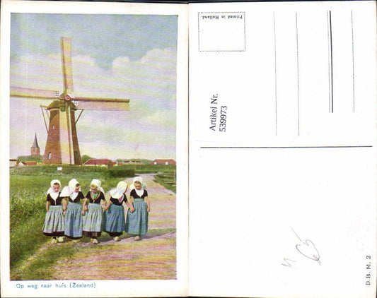 539973,Windmühle Mühle Kinder Typen Trachten Zeeland