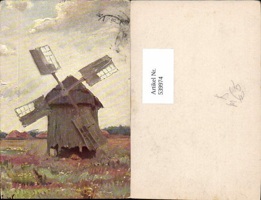 539974,tolle Künstler AK Windmühle Mühle