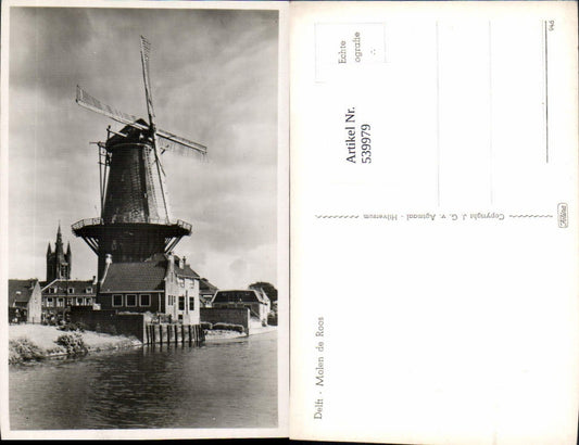 539979,tolle Foto-AK Windmühle Mühle Delft Molen de Roos