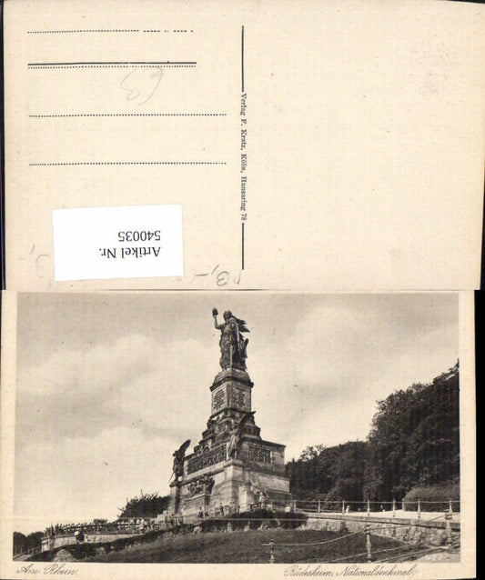 540035,Rüdeshem a. Rhein Nationaldenkmal Statue Monument